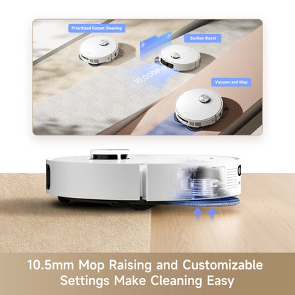 Robot Vacuum & Mop with 10000Pa Suction Self Emptying Auto Mop Washing