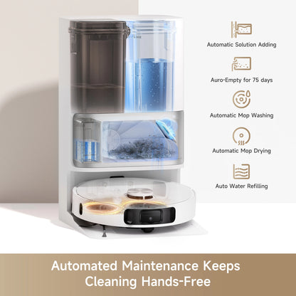 Robot Vacuum & Mop with 10000Pa Suction Self Emptying Auto Mop Washing