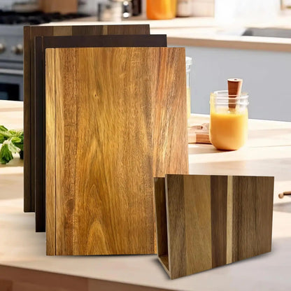 3-Piece Book Style Wooden Cutting Board Set with Stand