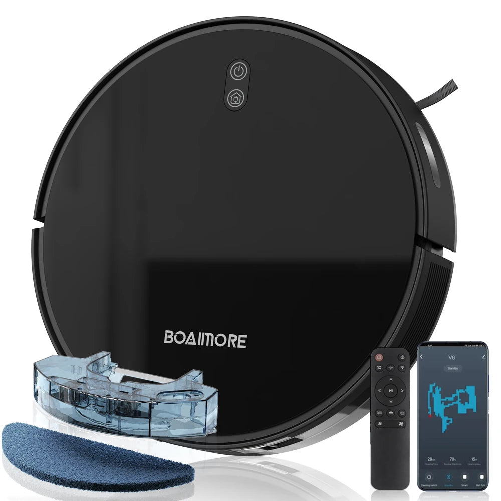 Smart Robot Vacuum & Mop Combo with 6000Pa Powerful Suction WiFi Voice Control Auto Recharge