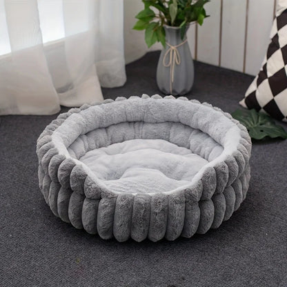 Cat Bed Round Plush Fluffy Nest Bed Cats Pet Cushions, Cozy for Indoor Cats or Small Dog beds, Doughnut Calm Anti-nxiety Dog Bed