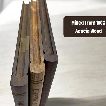 3-Piece Book Style Wooden Cutting Board Set with Stand