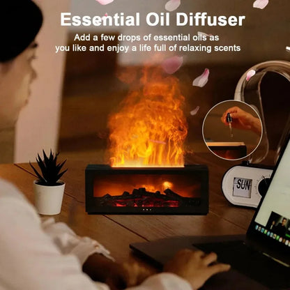 Aroma Diffuser & Humidifier with LED Flame Effect