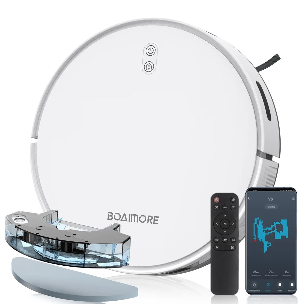 Smart Robot Vacuum & Mop Combo with 6000Pa Powerful Suction WiFi Voice Control Auto Recharge