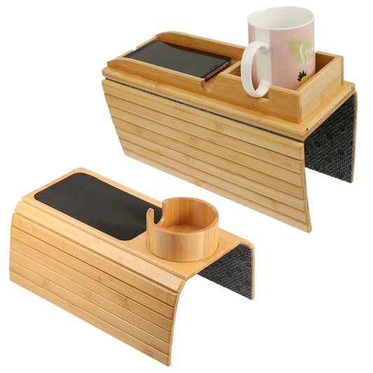 Foldable Bamboo Sofa Armrest Organizer