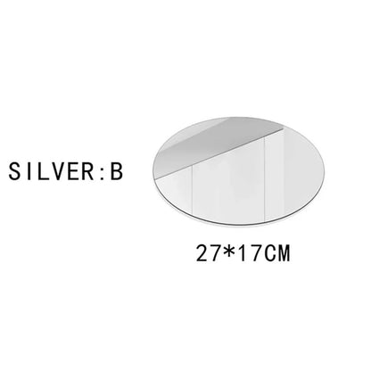 Elliptic HD Anti Fog Wall Mirror Sticker Self Adhesive Shatterproof Acrylic Non-Glass Safety Mirror Sheets for Home Decor