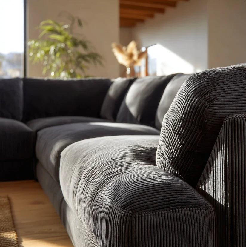 Modern Cloud Sectional Sofa with Plush Fluffy Upholstery | L-Shaped Living Room Couch, Vacuum Compressed for Easy Delivery