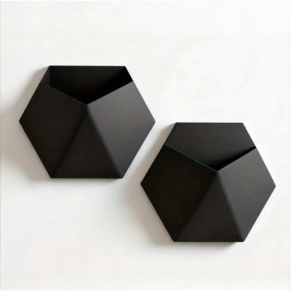1PCS Geometric Hexagonal Flower Pot Wall-Mounted 3D Printed Succulent Plant Basin Decorative Wall Hanging Planter Indoor Plants