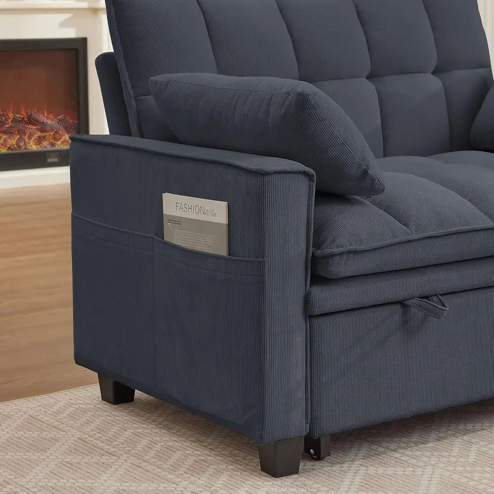 3-in-1 Convertible Sofa Bed with Pull-Out Sleeper