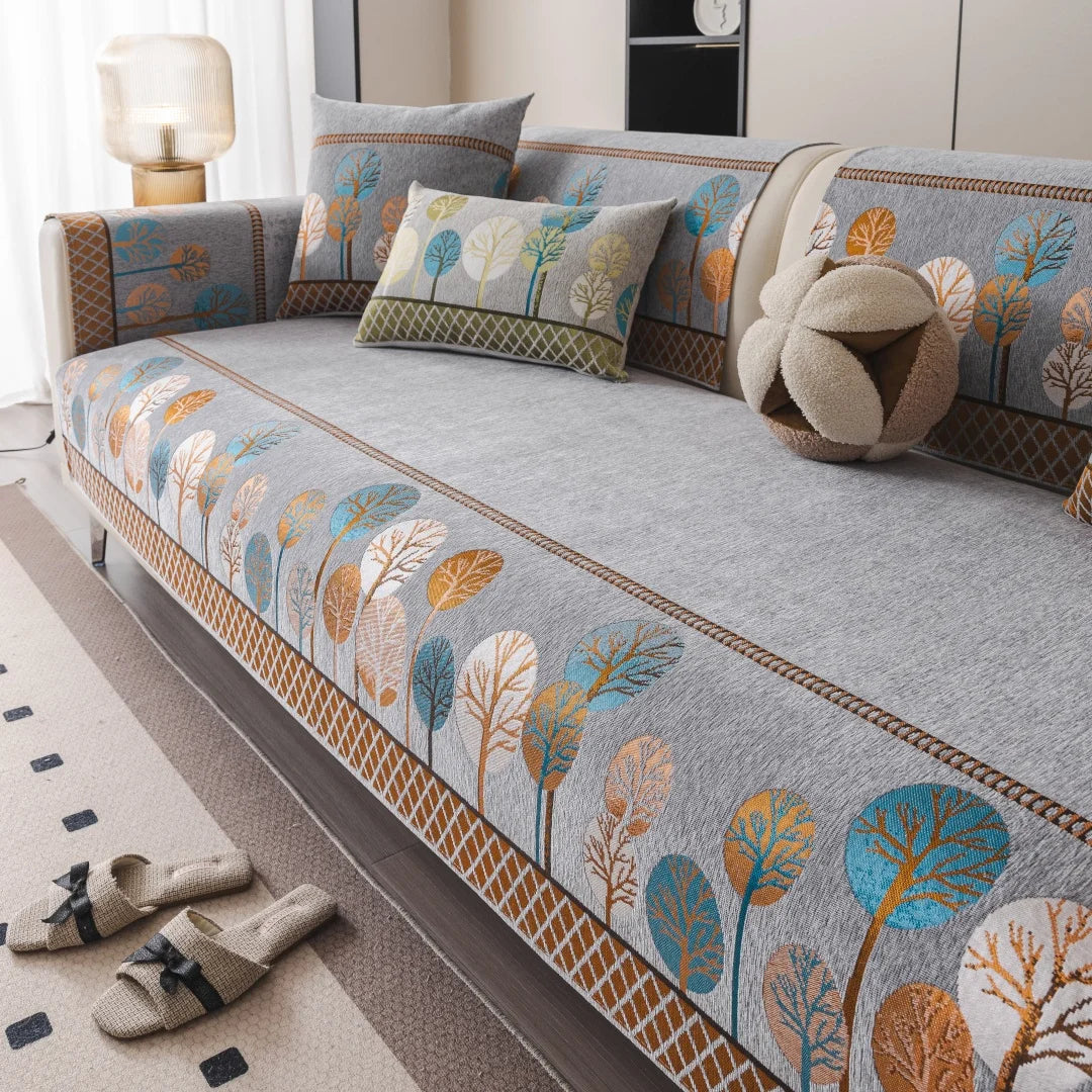 Weaving Jacquard Chenille Sofa Cover for Four Season Living Room Couch Seat Cover Furniture Decor Protector Anti-Slip Sofa Towel