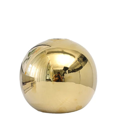 Ceramic Vase Gold-plated Ball Flower Arrangement Desktop Hydroponics Container Living Room Office Bookcase Vase Gold Vase