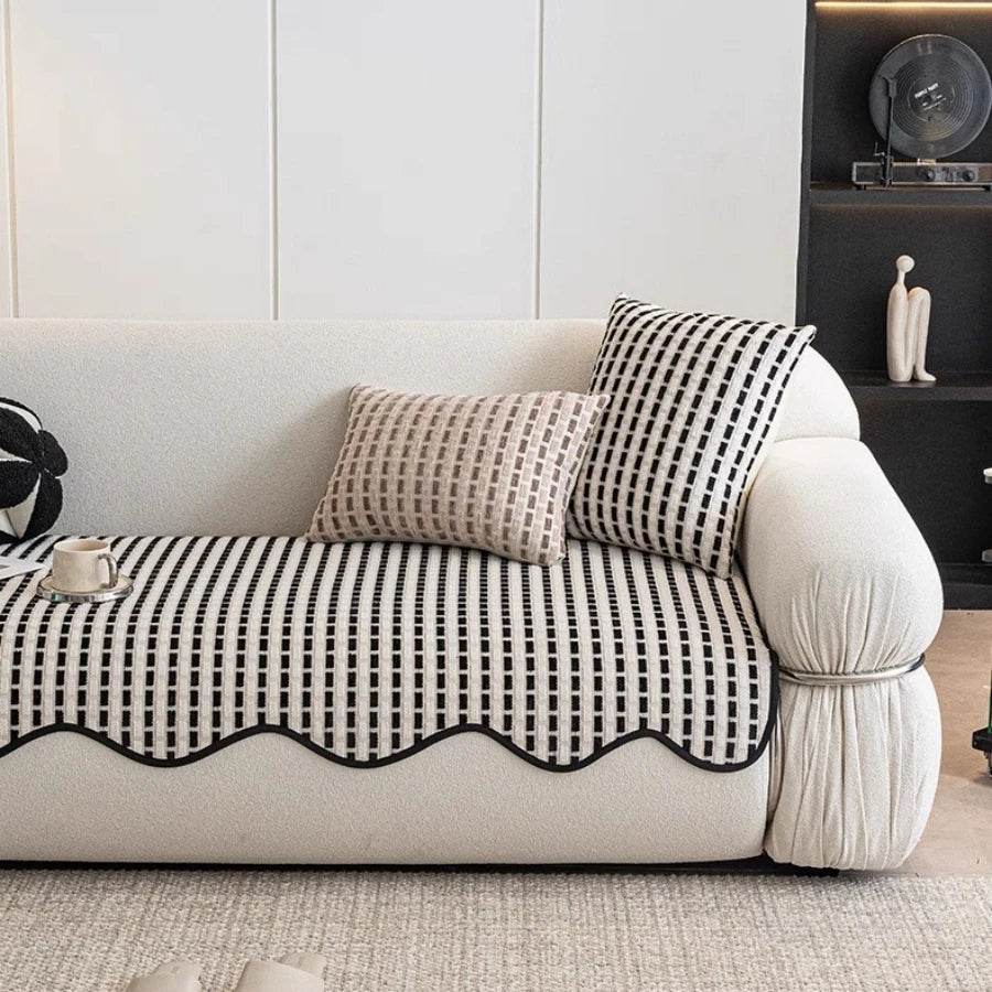 Weaving Jacquard Chenille Sofa Cover for Four Season Living Room Couch Seat Cover Furniture Decor Protector Anti-Slip Sofa Towel