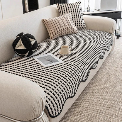 Weaving Jacquard Chenille Sofa Cover for Four Season Living Room Couch Seat Cover Furniture Decor Protector Anti-Slip Sofa Towel