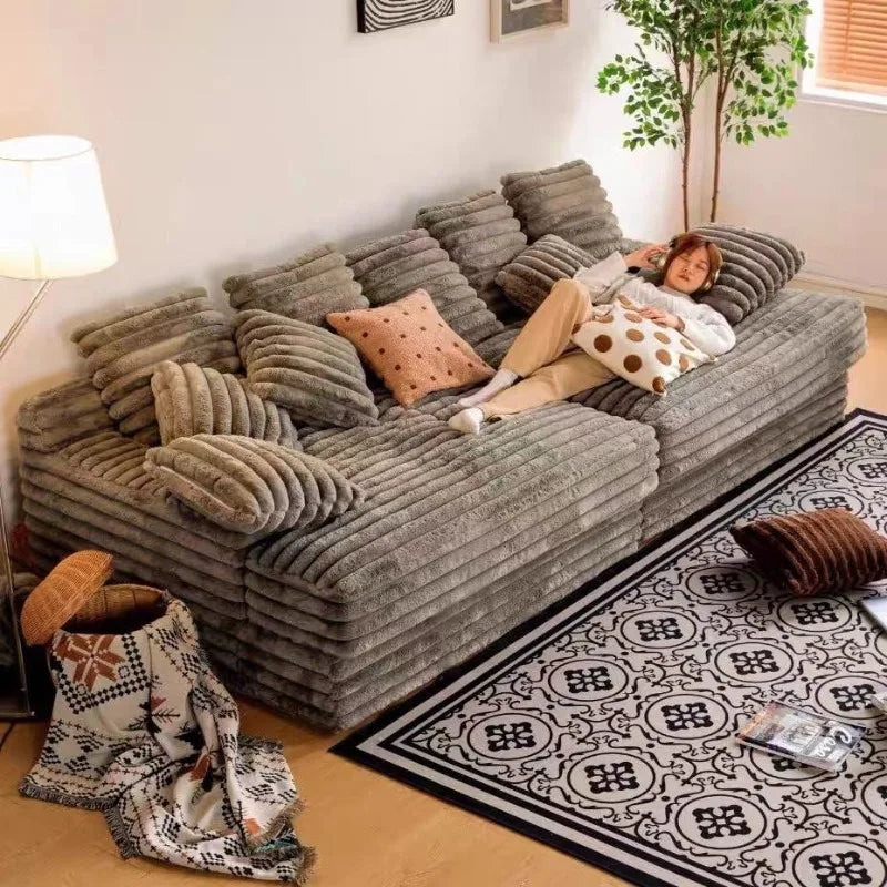 Nordic Puff 2 Seater Sofa Bed Vacuum Compressed for Easy Delivery