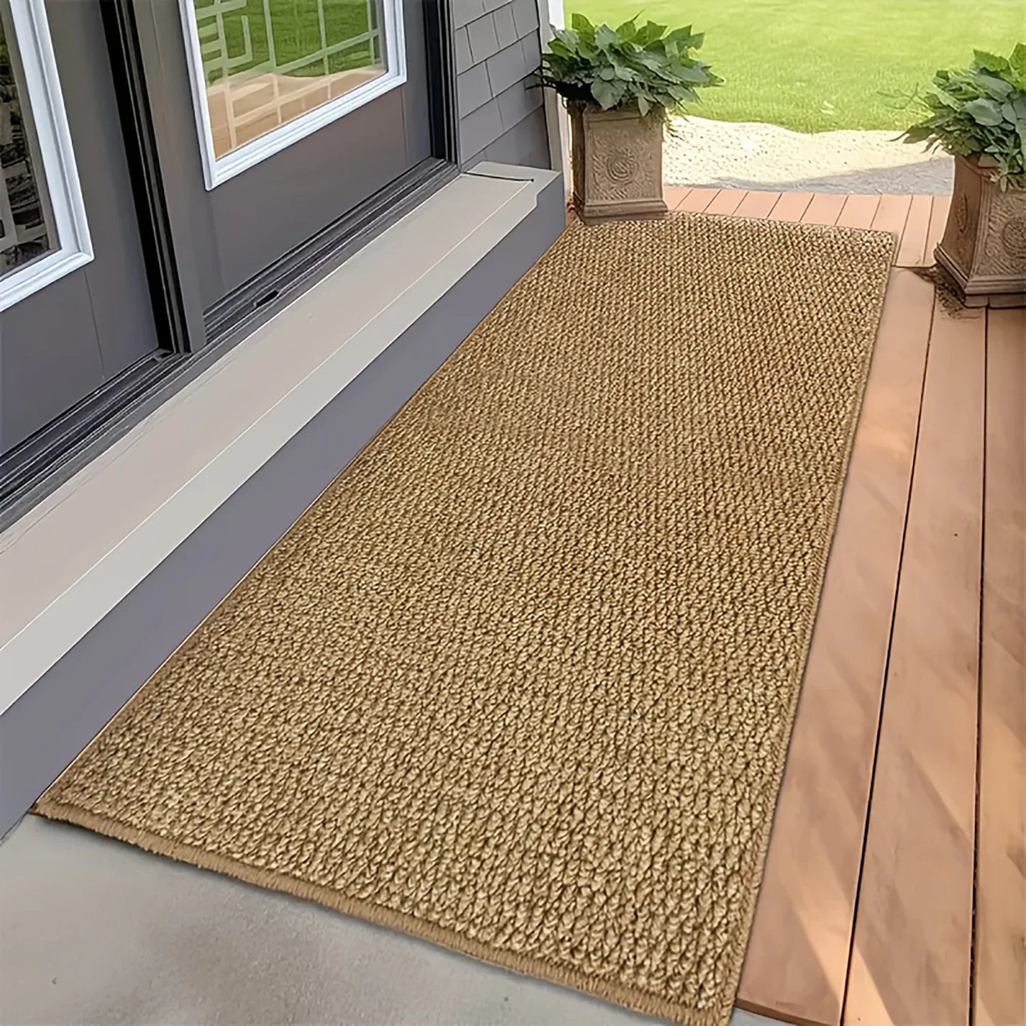 Long Entrance Welcome Mat Front Door Mat Outside Outdoor Indoor Entryway Rug Non-Slip Washable Doormat