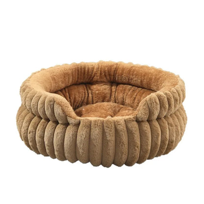 Cat Bed Round Plush Fluffy Nest Bed Cats Pet Cushions, Cozy for Indoor Cats or Small Dog beds, Doughnut Calm Anti-nxiety Dog Bed