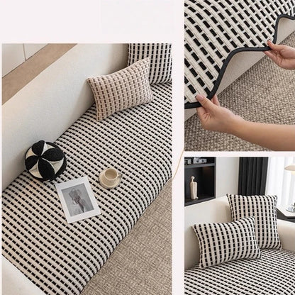 Weaving Jacquard Chenille Sofa Cover for Four Season Living Room Couch Seat Cover Furniture Decor Protector Anti-Slip Sofa Towel