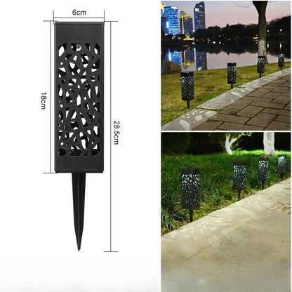 Solar Lawn Lights Outdoor Waterproof Garden Decoration LED Hollow Openwork Projection Light Yard Balcony Path Retro Night Lamp
