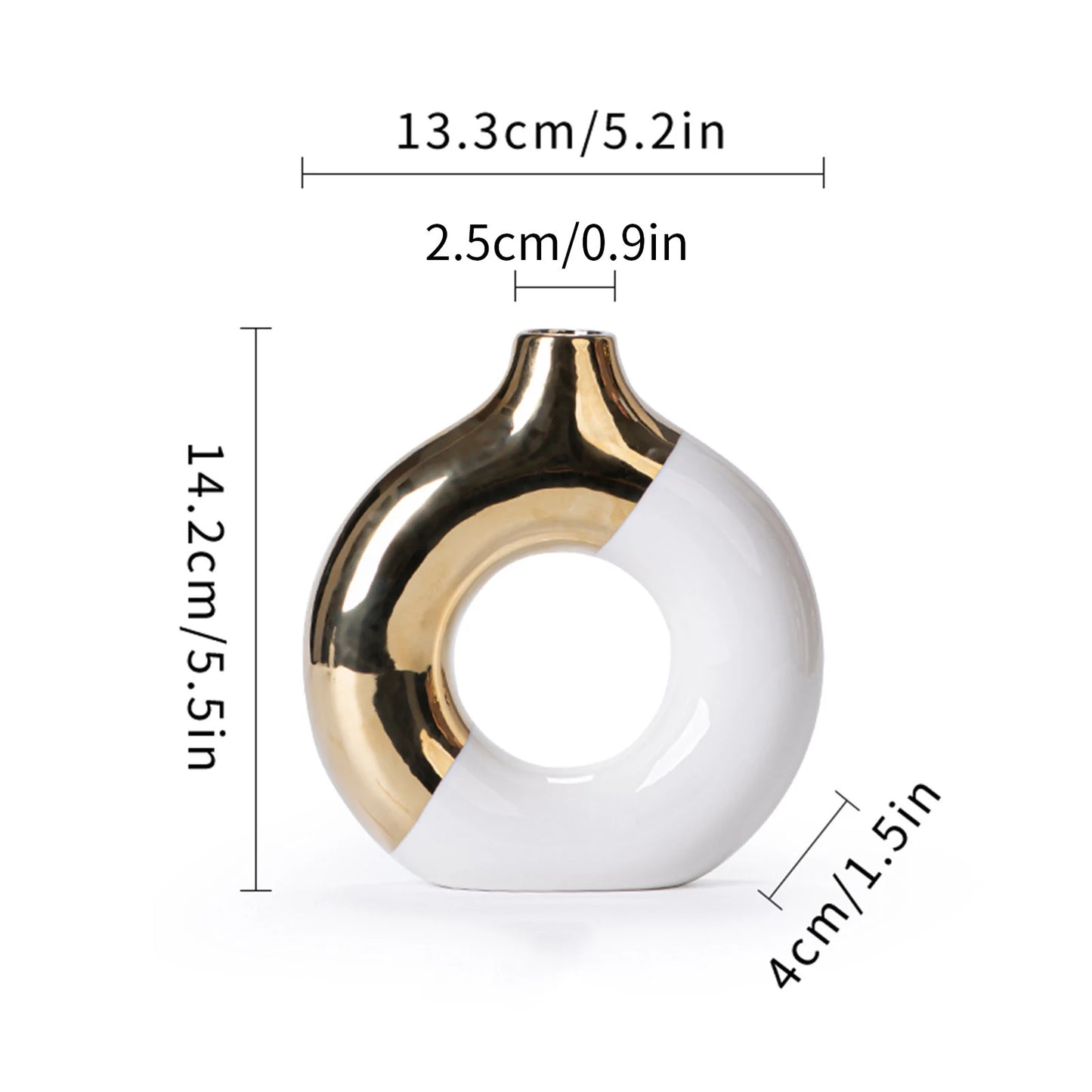 Ceramic Flower Vases For Living Room Luxury Nordic Plant Pot,Dinning Table Hotel Home Decoration,Wedding Festival Artwork Golden