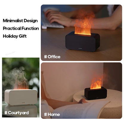 Aroma Diffuser Simulation Colorful Flame Air Humidifier Can Add Essential Oil Timing Setting Ultrasonic Cool Mist Maker Fogger