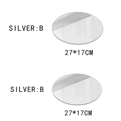 Elliptic HD Anti Fog Wall Mirror Sticker Self Adhesive Shatterproof Acrylic Non-Glass Safety Mirror Sheets for Home Decor
