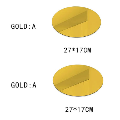Elliptic HD Anti Fog Wall Mirror Sticker Self Adhesive Shatterproof Acrylic Non-Glass Safety Mirror Sheets for Home Decor