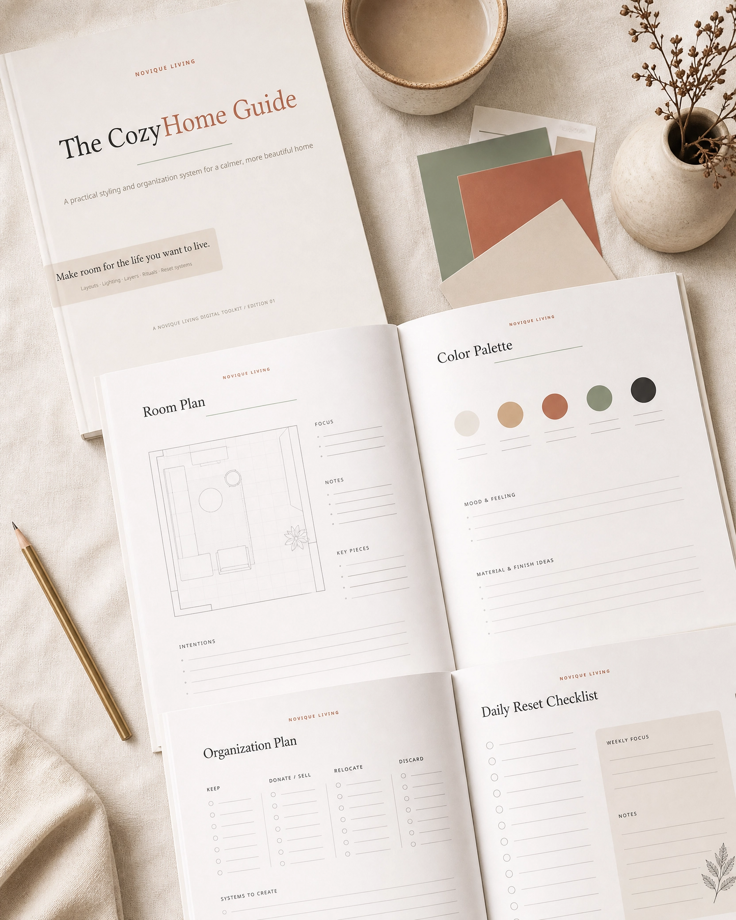 The Cozy Home Guide — Modern Living Room Styling & Organization Planner